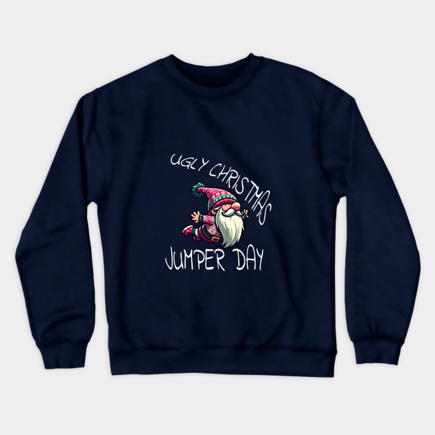 Ugly Christmas Jumper - Tacky Xmas Sweater with Gnome Crewneck Sweatshirt by TeeHeeFun